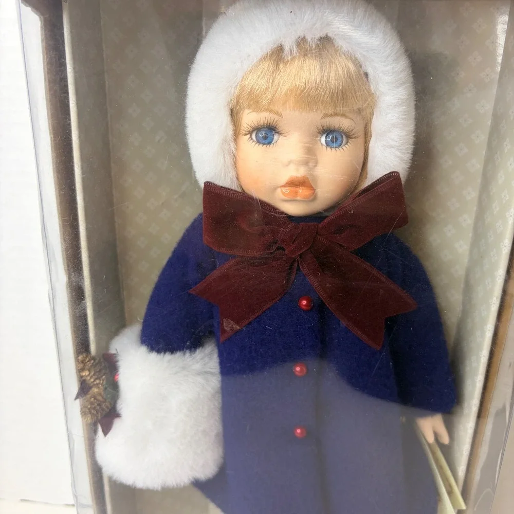 Classic Treasures Special Edition Fine Bisque Porcelain Doll Navy Winter Coat